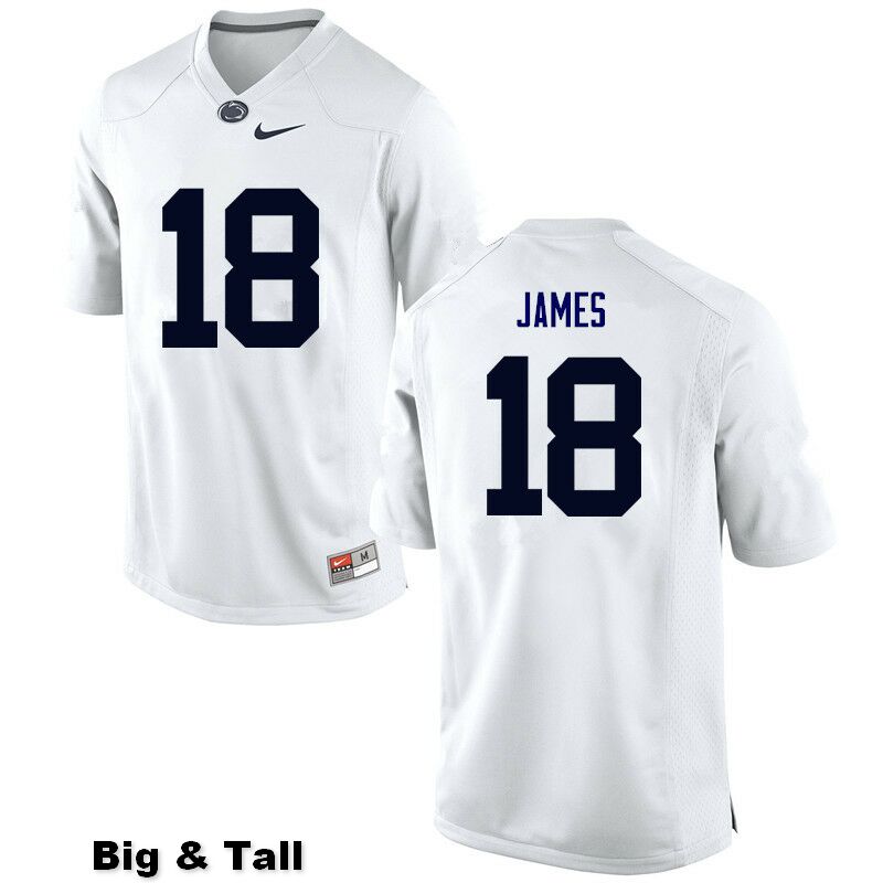 NCAA Nike Men's Penn State Nittany Lions Jesse James #18 College Football Authentic Big & Tall White Stitched Jersey HPK3798DJ